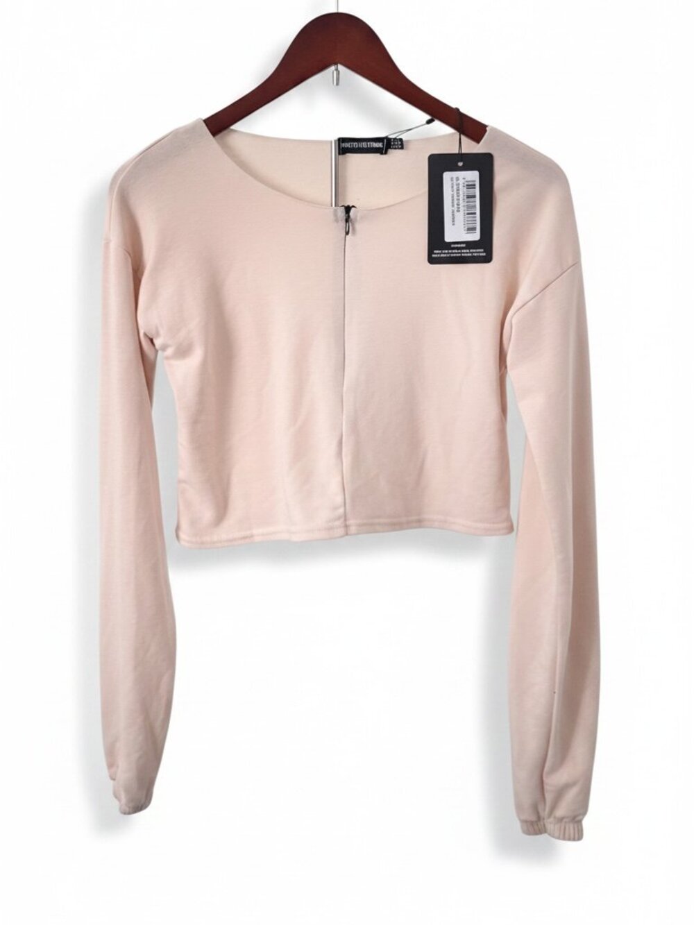 PrettyLittleThing Zip‑Front Long Sleeve Crop Top – US 2 / UK 6 – NWT